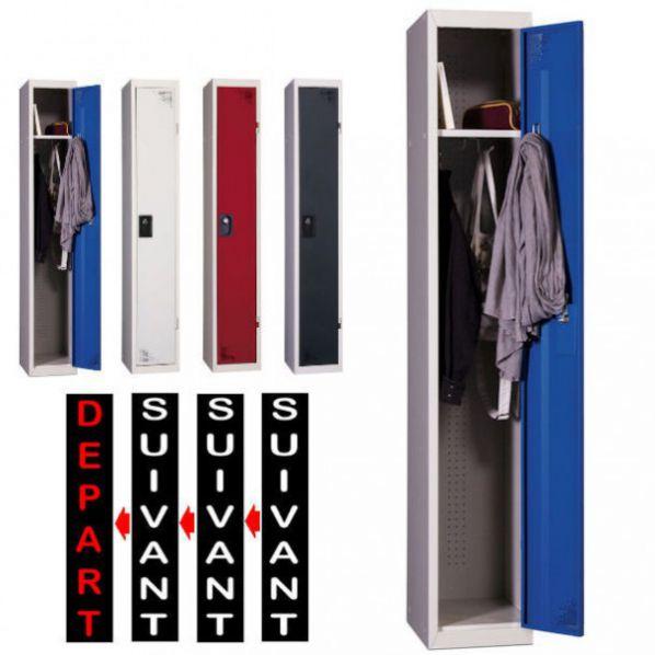 Vestiaire industrie propre - 1 case - livré démonté - Suivant - Rouge - Marque Rolléco_0