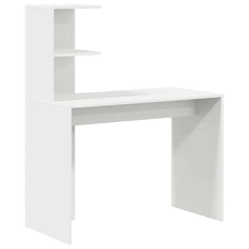 VidaXL Bureau avec étagère Blanc 102 x 50 x 124 cm Bois d'ingénierie Modèle Vega StudioDesk Design - 869354_0
