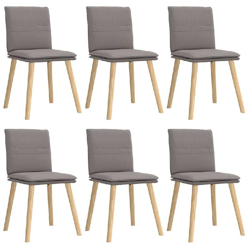 VidaXL Chaises à manger lot de 6 taupe tissu Modèle Perolia - 3315631_0