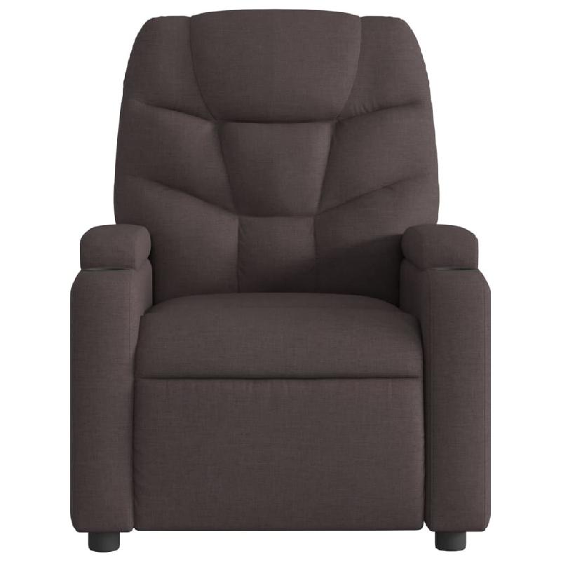 VidaXL Fauteuil de massage inclinable Marron foncé Tissu Modèle Belvessa - 8721012201040_0