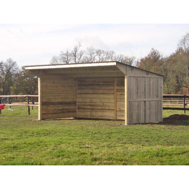 Abri de stockage en bois traité autoclave classe IV - Toiture bac acier galvanisé - Ossature robuste et ancrage avec platine_0