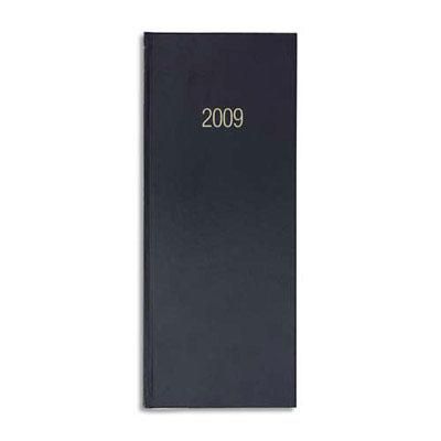 AGENDA DE BUREAU JOURNALIER LONG BREPOLS - 14 X 35 CM - REGLURE EUROS ET CENTIMES - NOIR