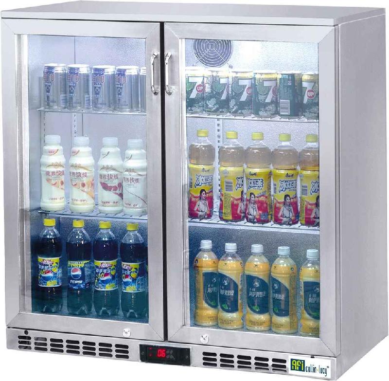 Arrière-bar inox 2 portes vitrées battantes température 0/+8 °c et ... - PC2BI_0