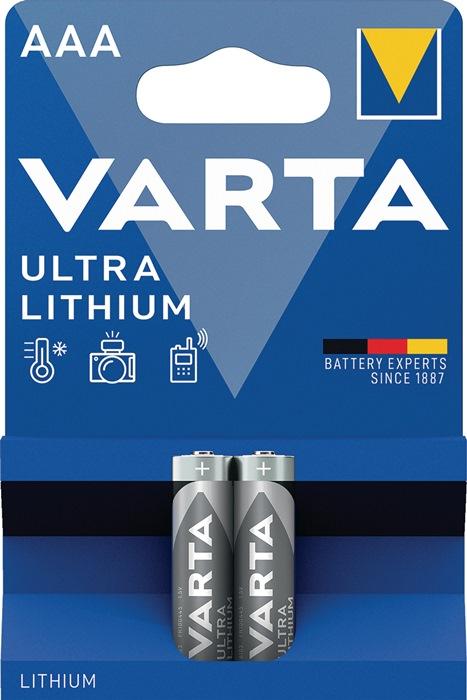 Batterie ULTRA Lithium 1,5 V AAA Micro 1100 mAh FR10G445 6103 2 pièce/blister VARTA_0
