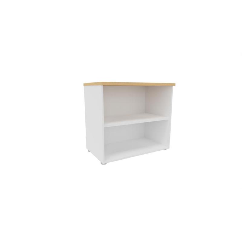 BIBLIOTHEQUE BASSE NF ENVIRONNEMENT  H.72 CM X L.80 CM BLANCHE - TOP HETRE