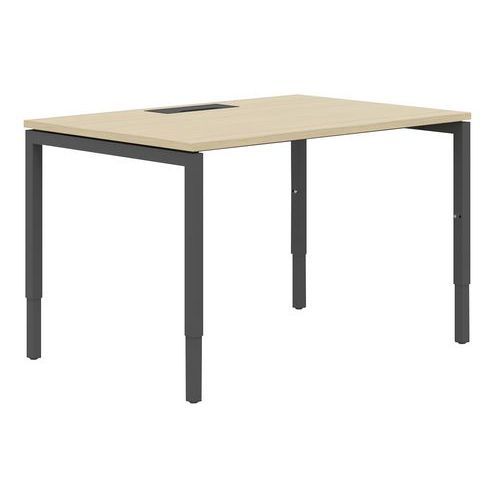 BUREAU DROIT 140 CM PIEDS U AJUST CHÊNE/ANTHRACITE MANUTAN
