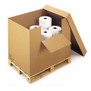 CAISSE CARTON BRUNE AVEC ABATTANT ET COIFFE RAJA