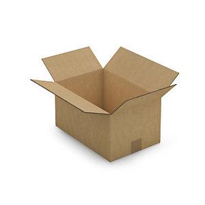 CAISSE CARTON BRUNE DOUBLE CANNELURE RAJA 35X23X25 CM