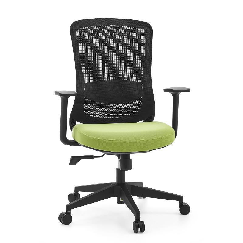 Chaise de bureau / chaise pivotante SEDITO Assise en tissu / dossier en tissu maillé noir / vert hjh OFFICE - vert polyester 751023_0