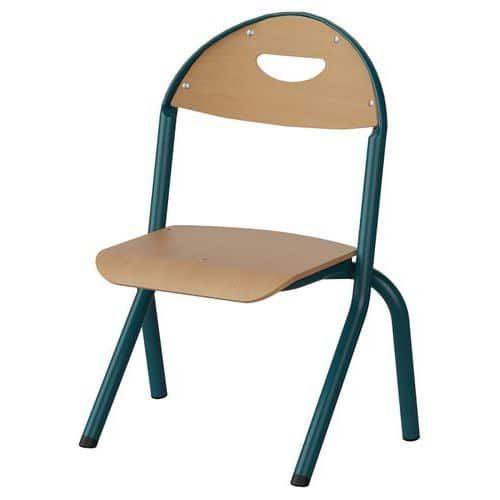 CHAISE MALIBU AST - T1 - ASS/DOS HÊTRE / ACIER BLEU 5025 - MANUTAN EXPERT