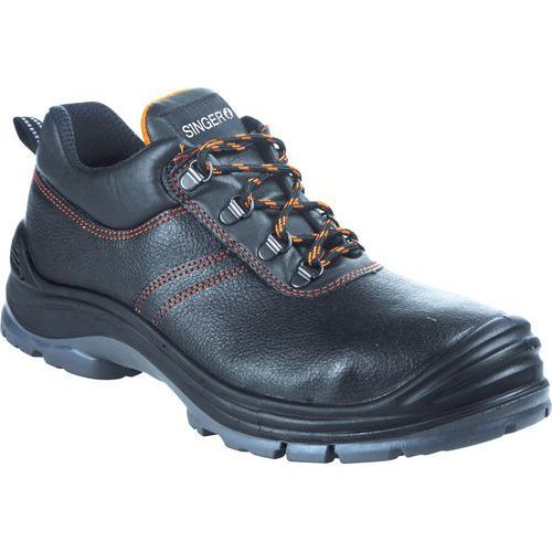 CHAUSSURE ORANGE BASSE CUIR À GRAINE DOUBLÉE DE TAILLE 42 - SINGER SAFETY