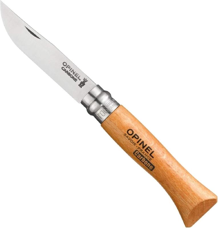 COUTEAU DE POCHE N°7 MANCHE EN BOIS DE HÊTRE - LAME ACIER AU CARBONE 8CM - OPINEL - CARBONE