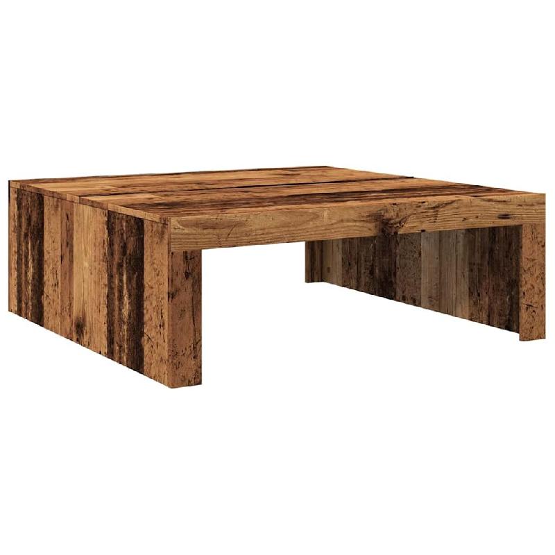Décoshop26 - Table basse style rustique 100 x 100 x 35 cm bois d'ingénierie marron vieilli DEC040200 - marron Bois massif 3000264801488_0