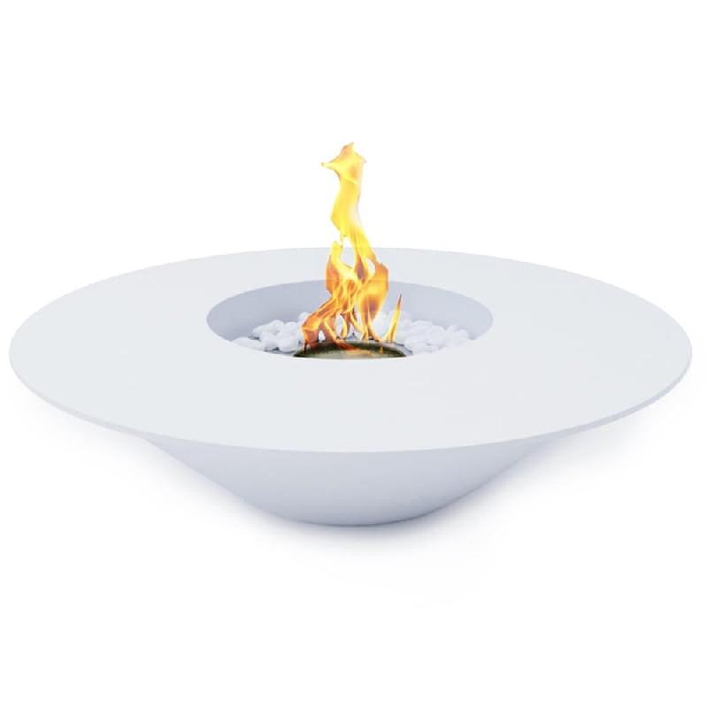 Divina Fire Cheminée au bioéthanol brasero de jardin rond pour extérieur SANTORINI Blanc d.60 - blanc 8055829980875_0