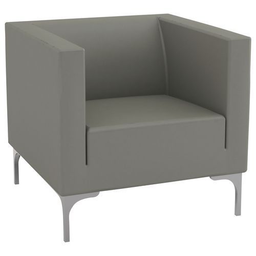 FAUTEUIL ARTE 1 PLACE PIÈTEMENT ALU ENDUIT PVC GRIS - QUADRIFOGLIO