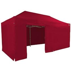 FRANCE BARNUMS - Tente pliante PRO 4x8m - Pack côtés avec 6 murs - ALU 55mm - PVC 580g/m² - Norme M2 - Rouge_0