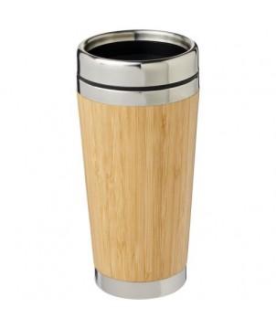 GOBELET 450ML AVEC EXTÉRIEUR EN BAMBOU BAMBUS - MARRON - GOBELETS ET MUGS PERSONNALISÉS