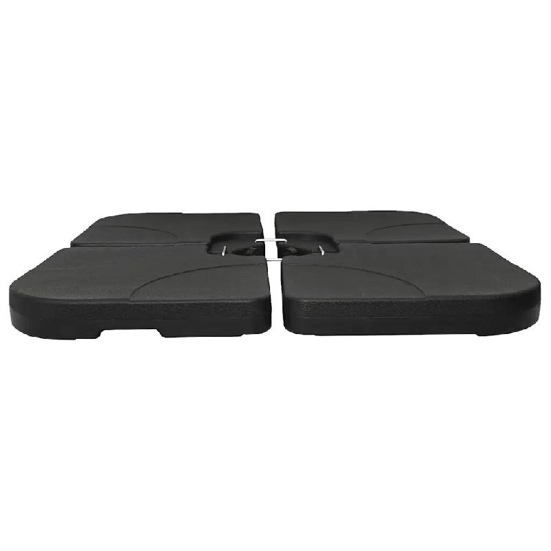 Helloshop26 - Base de parasol portable remplissable 50 x 50 x 7,5 cm 4 parties stable et légère en plastique noir 02_0045856 - noir 3000233926471_0
