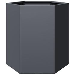 Helloshop26 - Jardinière bac lit surélevé plantes fleurs terrasse jardin hexagone 46 x 40 x 45 cm acier anthracite 02_0038642 - 3000214053899_0