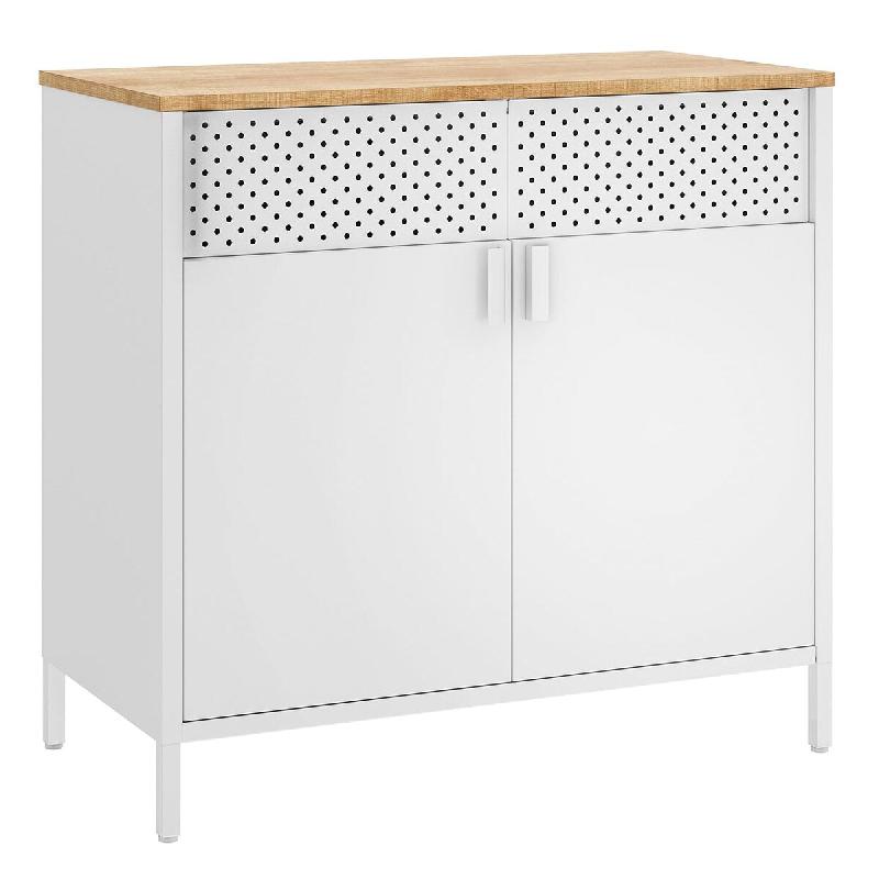 Helloshop26 - Meuble de rangement buffet  40 x 80 x 76 cm  double porte aimantée avec étagère réglable pour salle à manger salon 12_0006434 - 300_0
