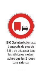Signalisation de prescription BK3a - interdiction dépassement véhicules >3,5t_0