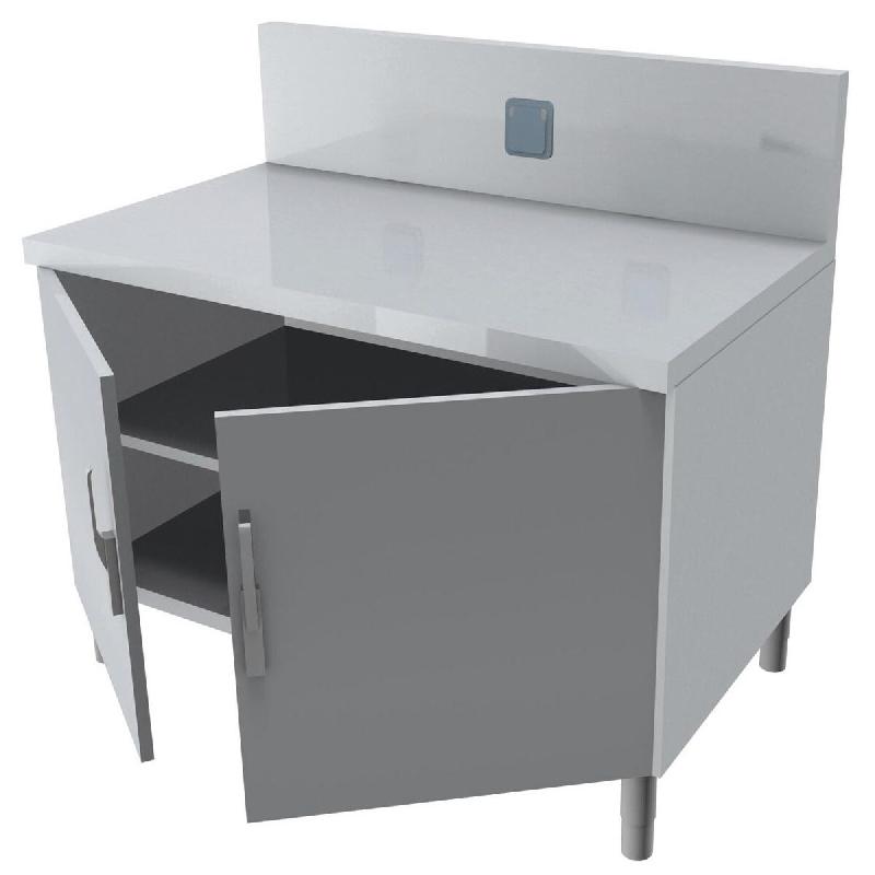 ITALCONCEPT L2G Meuble Trancheur Desssus Inox, Dosseret 250X50 Mm, 750 x 1200 x 800mm - 3616350166524_0