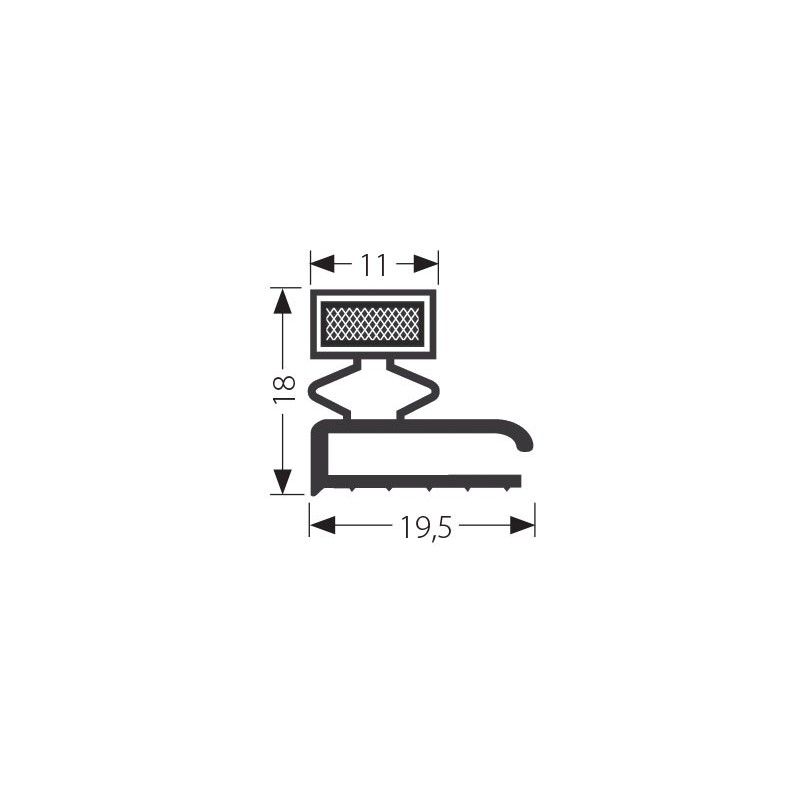 Joint JPAB100B - Coloris blanc - Longueur 2.55 m - Sur mesure pour chambre froide_0