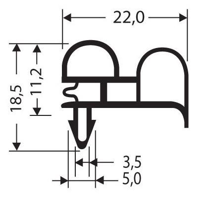 Joint pvc a clipser sans aimant pour meubles frigos jpc-003_0