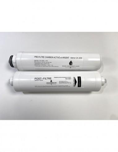 Kit de renouvellement osmoseur SLIM-PURE - Lot de 2 filtres, Charbon activé Argent CA200, Post-Filtre minéralisant B0200, 3 membranes encapsulées 180 GPD - 2012 - HC_0