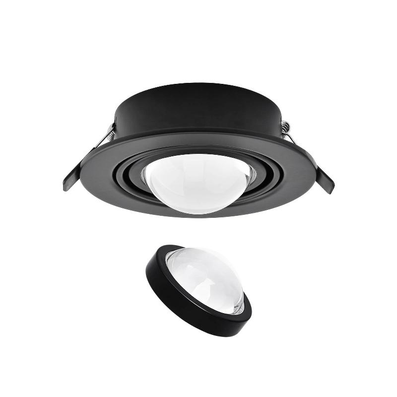LINDBY SPOT ENCASTRABLE JYLA, NOIR, 3.000 K, Ø 13 CM, LENTILLE