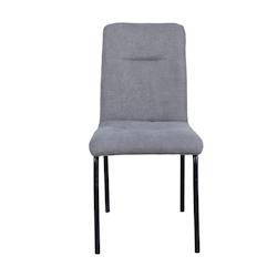 Möbilia Chaises de salle à manger Möbilia, lot de 2 | Revêtement en tissu | Structure en acier mat | L 44,5 x P 55,5 x H 87 cm | Gris clair - noir_0