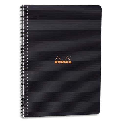 CAHIER MEETINGBOOK SPIRALE COUVERTURE NOIRE PP 16X21CM 160 PAGES PRÉ-IMPRIMÉES - LOT DE 2