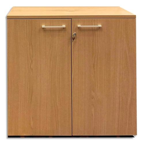 Armoire mélaminée Emma - 2 portes - Hauteur 100 cm - Coloris blanc/chêne_0