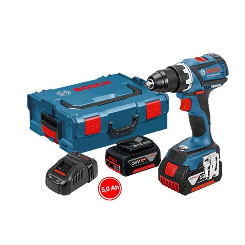 PERCEUSE-VISSEUSE À PERCUSSION BOSCH GSB 18 V-EC - 2 BATTERIES 5,0 AH 18V, CHARGEUR, COFFRET -  06019E9104