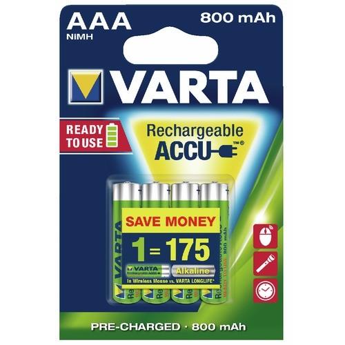 PILES RECHARGEABLES - AA - PACK DE 4 - CAPACITÉ 2100 MAH - NI/MH VARTA
