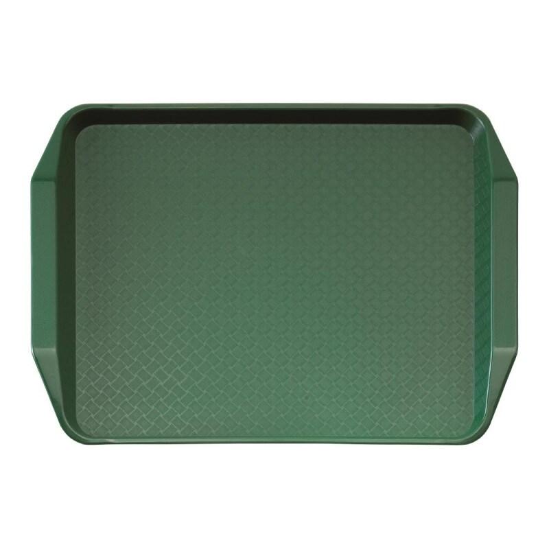 Plateau rectangulaire avec poignées en polypropylène Fast Food vert 43 cm - 430 x 300 x 15 mm - CAMBRO - 0615402749664_0