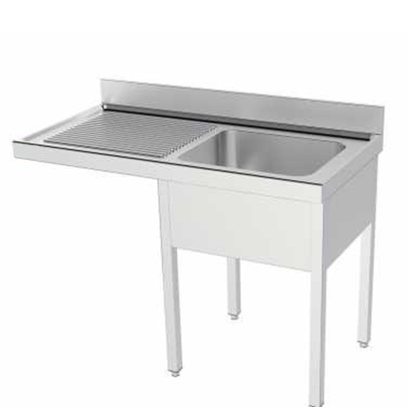 Plonge inox 1 bac avec passage lave-vaisselles P550 mm - 1400, à droite_0