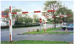 Portique tournant - bandes rétro-réfléchissantes rouges - finition laquée blanc sur galva - Sodimar_0