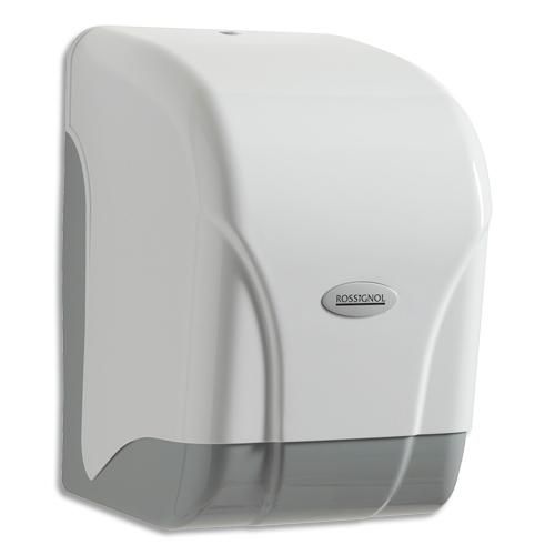 Rossignol distributeur oléane pour essuie-mains à dévidage central gris transparent couvercle blanc_0