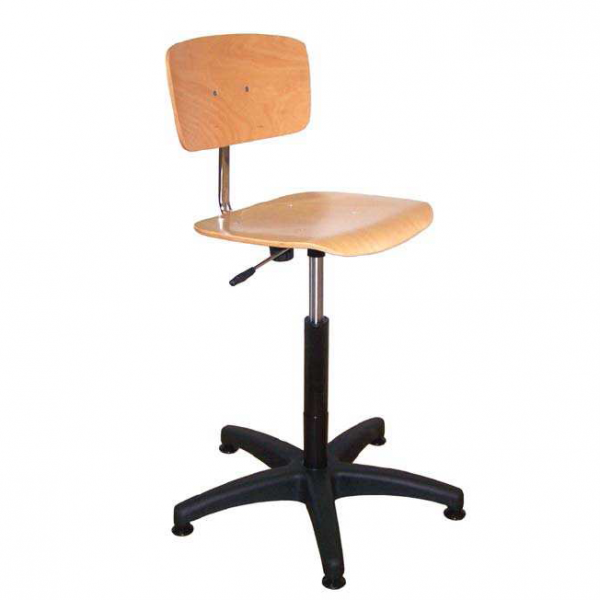 Siège bois ergonomique avec vérin à gaz - Assise en hêtre multiplis - Réglages complets - Marque Rolléco_0
