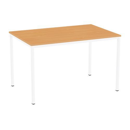 TABLE À MANGER VERSYS AVEC BASE BLANCHE RAL 9003 120 X 80 X 743 CM HÊTRE