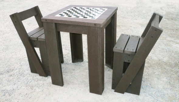 Table de jeu d'échecs CANOPÉE - plastique-composite - livrée montée - Plaque de jeu personnalisable_0