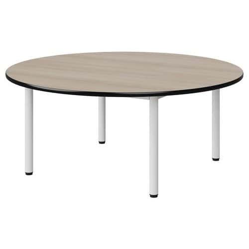 TABLE MALIBU Ø 120 T1 4P STRA ANTIB ACACIA/NOIR BLC 9016
