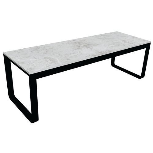 TABLE PLIANTE 230 X 80 X H74CM NOIR MÉLAMINE MARBLE WHITE - FLEXFURN