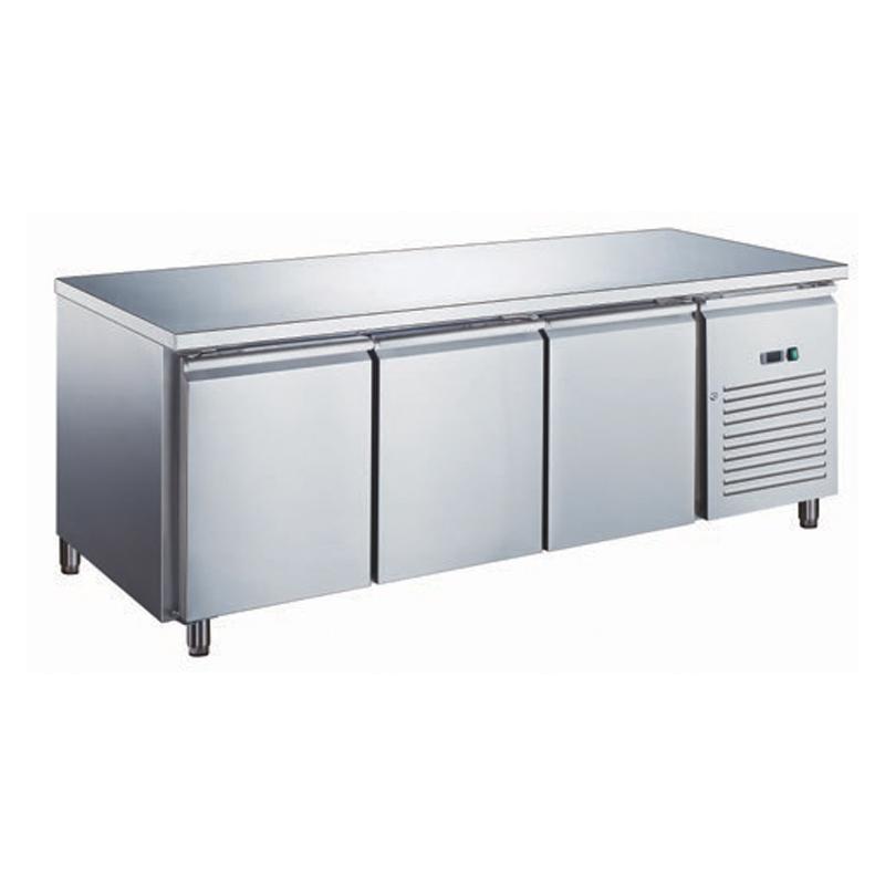 Table réfrigérée sans dosseret inox positive avec évaporateur ventilé 3 portes 417 litres - GN3101X_0