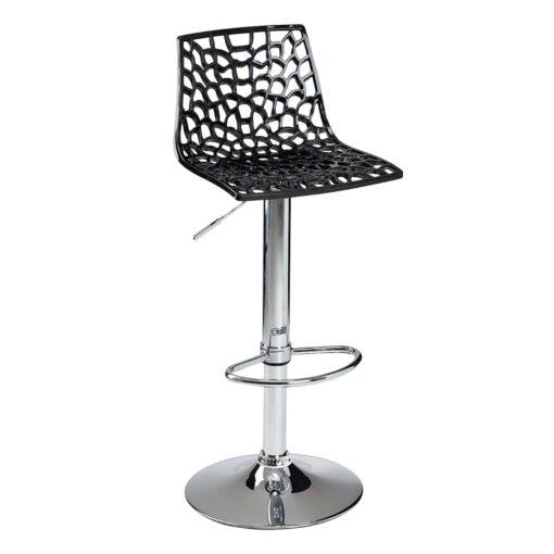 Tabouret de bar GARY - design élégant et moderne - neuf - réglable en hauteur - assise en polycarbonate - noir ou blanc_0