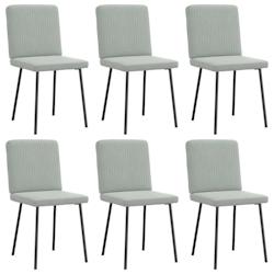 VidaXL Chaises à Manger Lot De 6 Gris Clair Velours - gris 8721158570017_0