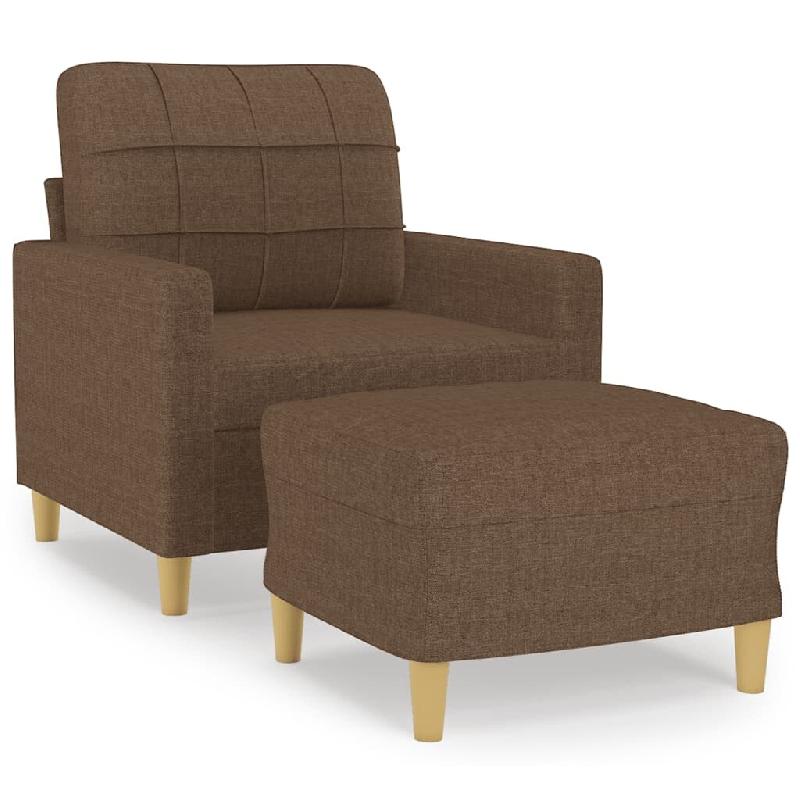 VidaXL Fauteuil avec repose-pied Marron 60 cm Tissu Modèle Vega Master Concept - 3200996_0
