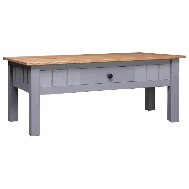 VidaXL Table basse Gris 100x60x43,5 cm Pin massif Assortiment Panama Modèle Atlas Master Nordique - 282683XL_0