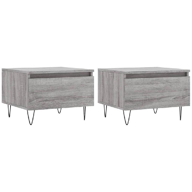 VidaXL Tables basses 2 pcs sonoma gris 50x46x35 cm bois d'ingénierie Modèle Nova Nordique - 830873_0